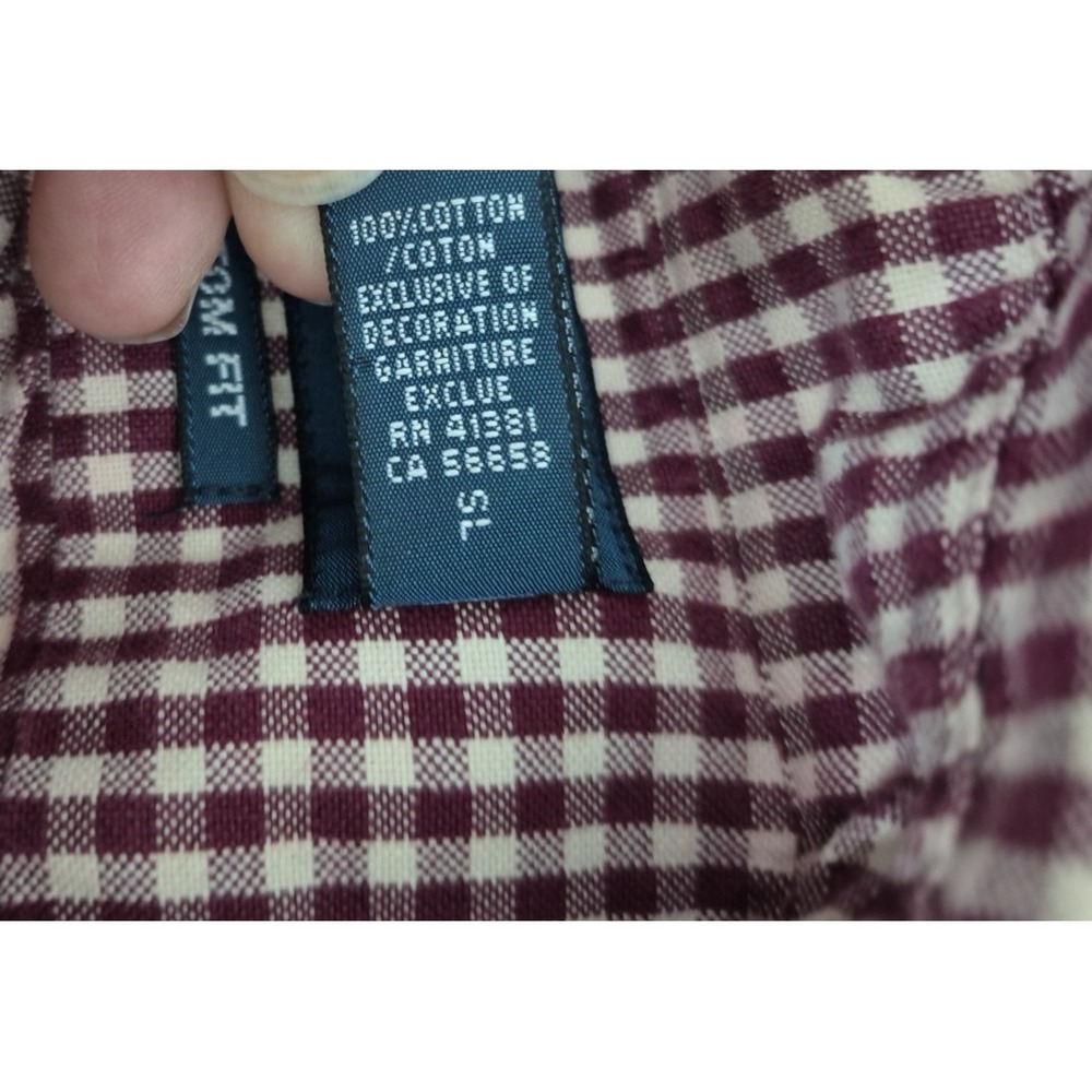 Ralph Lauren Shirt Mens XL Red Gingham Check Custom Fit Long Button Down Sleeve - Picture 4 of 8